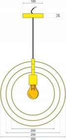 Toolight - závesná lampa E27 APP286-1CP, zlatá, OSW-08404