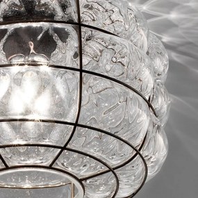 SIRU - Stropné svietidlo TERRA 1xE27/60W/230V čierna/číra benátske sklo