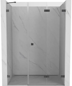 Mexen Lunar-F, pravé sklápacie sprchové dvere 125 cm, 8mm číre sklo, grafitový profil, 836S-125-050-95-00-P