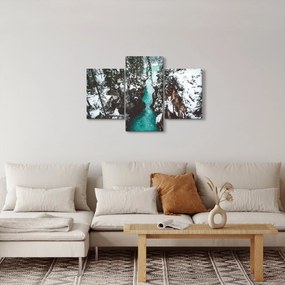 Obraz - horská rieka v zime (90x60 cm)