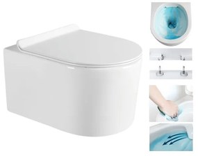 Mexen SOFIA Rimless závesná wc misa so sedátkom s pomalým zatváraním, 49 x 37 cm, biela, 30544000