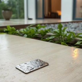 Brilagi - Vonkajšia vstavaná podlahová dvojzásuvka IP55 matný chróm obdĺžnikový