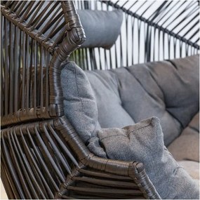 MI Dvojité ratanové kreslo HOLAND čierne