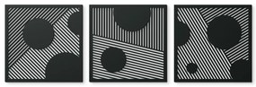 drevko Abstraktný obraz na stenu Bubliny Rozmer obrazu: 37,5 x 120 cm, Farba dekorácie: Čierna