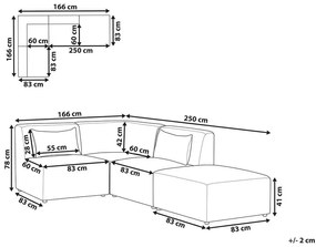 Rohová sedacia súprava s taburetkou Lemia (sivá béžová) (P). Vlastná spoľahlivá doprava až k Vám domov. 1080872