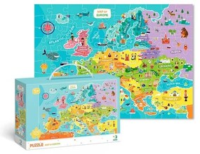 Puzzle Mapa Európy 64x46cm 100 dielikov