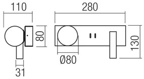 Redo 01-4663 - LED nástenné svietidlo NORMA LED/5W/230V + LED/3W CRI 90 USB čierne