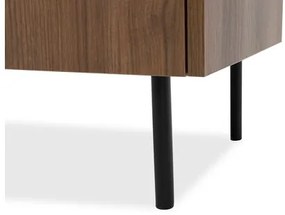 Komoda Antovei K160 3SZ, Farby: warmia orech / warmia orech + čierny mramor