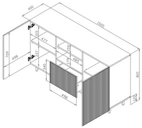 Komoda so zásuvkou Paphos 150 cm biela