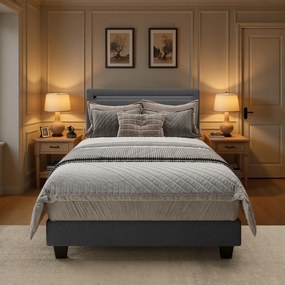 Łóżko tapicerowane 90×200 Bealife so zagłówkiem Szare/Beżowy BF27 jednolôžkové