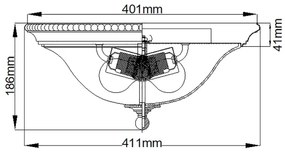 Hinkley - Stropné svietidlo CAMBRIDGE 2xE27/60W/230V zlatá