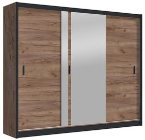 Šatní skriňa so zrkadlom SABRINA 250x215 cm dub craft