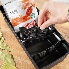 VILDE Organizér na korenie vrecúškach, zásobník, BLACK ANNA
