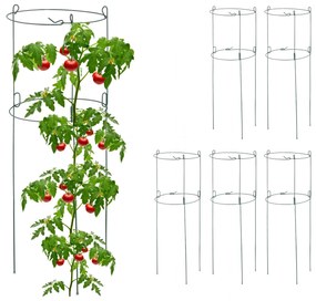 Sada kovových podpier pre rastliny Relaxdays RD44640 (6 ks, 76 cm) – tmavozelená
