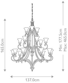 Feiss FE-DRAWING-ROOM18 - Luster na reťazi DRAWING ROOM 18xE27/60W/230V
