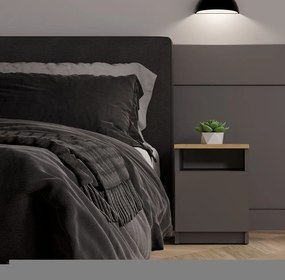 Noční stolek Galax 30 cm antracit/dub artisan