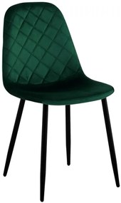 Jedálenská stolička ORLANDO zamatová, tmavozelená