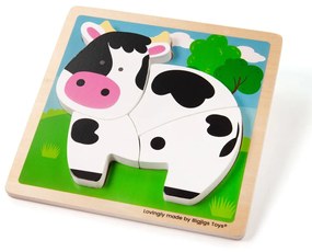 Bigjigs Toys Vkladacie puzzle Kravička