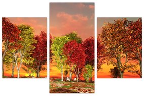 Obraz - Farebné stromy (90x60 cm)
