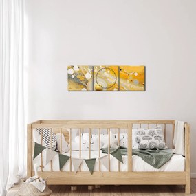 Obraz - Abstraktné pozadia so zlatým dekorom (s hodinami) (90x30 cm)