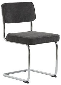 Sivá menčestrová jedálenská stolička Rupert – Unique Furniture