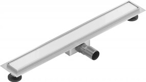 Mexen Flat nerezový sprchový žľab 60 cm vzor biele sklo, 1027060-15