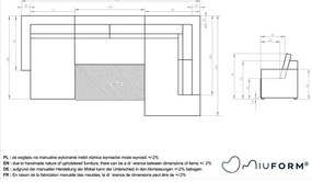 Antracitovosivá menčestrová rozkladacia rohová pohovka (pravý roh/do tvaru "U") Brave Dave – Miuform