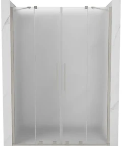 Mexen Velar Duo, posuvné sprchové dvere do otvoru 160 cm, 8mm sklo námraza, brúsená oceľ, 871-160-000-32-97