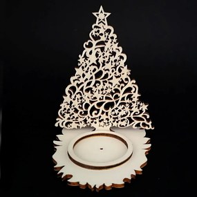 AMADEA Drevený svietnik, 10 cm