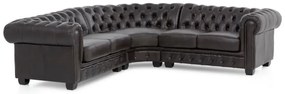 furniture-nabytek.cz - Rohová sedacia súprava Chesterfield z pravej kože, hnedá – 236×236×74 cm