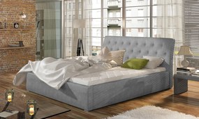 Čalúnená manželská posteľ s roštom Monzo 160 - svetlosivá (Paros 05)