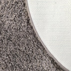 DY Sivo-béžový okrúhly shaggy koberec Camel Rozmer: 100 cm