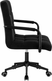 LuxuryForm DESIGN Otočná stolička VERONA BLACK VELUR na čiernej podstave s kolieskami - čierna