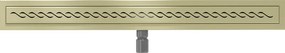 Mexen Flat, lineárny podlahový žľab 90 cm, M18, zlatá matná, 1A23090-15