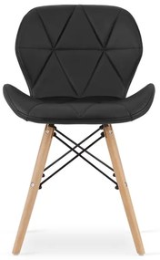 Jedálenská stolička LAGO ekokoža čierna (hnedé nohy)