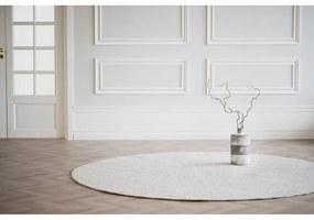 Svetlosivý vlnený okrúhly koberec ø 250 cm Auckland - Rowico