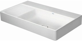 DURAVIT DuraSquare asymetrické umývadlo do nábytku bez otvoru, bez prepadu, odkladacia plocha vľavo, spodná strana brúsená, 800 x 470 mm, biela, 2349800079