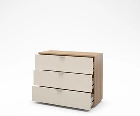 Komoda v dekore duba v krémovo-prírodnej farbe 100x80x40 cm Dennis – Marckeric