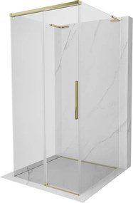 Mexen Rox-3SL, 3-stenný posuvný sprchový kút 120 x 120 cm, číre sklo, zlatý profil, 8C2L-120-120-50-00-3S