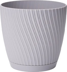 Kvetináč MIKA ECO RECYCLED s podstavcom 270 mm platinová*4568