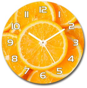 Sklenené hodiny okrúhle Plátky pomarančov pl_zso_30_f_82046808