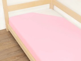 Ružové jednolôžkové prestieradlo JERSEY EXCLUSIVE z bavlny 160 g/m2 140x190 cm