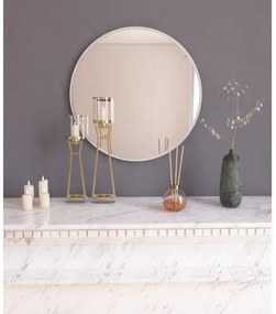 Nástenné zrkadlo OZZE pr. 60 cm biela