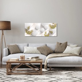 Obraz - 3D kruhy s kvetinami (120x50 cm)