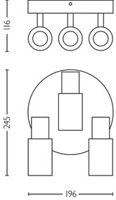 Philips - Bodové svietidlo PALMS 3xE14/25W/230V