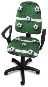 Detská otočná stolička BRANDON - FUTBAL zelená
