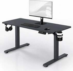 Elektrický stôl s reguláciou výšky ergonomický antracitový,1400x700 mm: ARIA