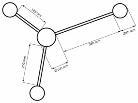 LED Nástenné svietidlo JOY 3xGX53/6W/230V čierna