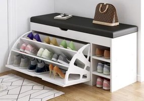 RUDOLF 2 botník na topánky, biely