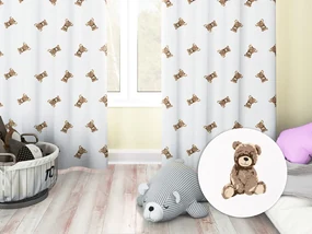 Biante Detský bavlnený záves Sandra SA-531 Medvedíky na bielom 150x210 cm